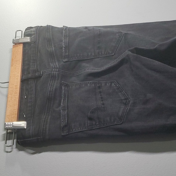 American Eagle jeans women's sz 6 black ripped holes knees super hi-rise jegging - Picture 9 of 12